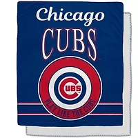 MLB Chicago Cubs 50" x 60" Retro Emblem Flannel Fleece Sherpa Blanket