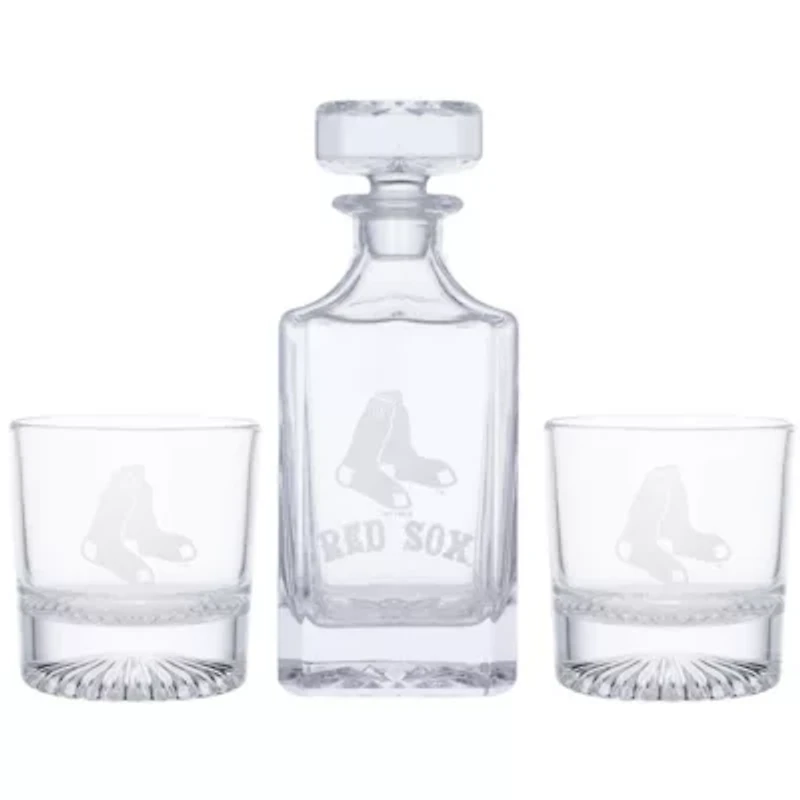 Boston Red Sox MLB Boston Sox Decanter & Two Rocks Glasses Set