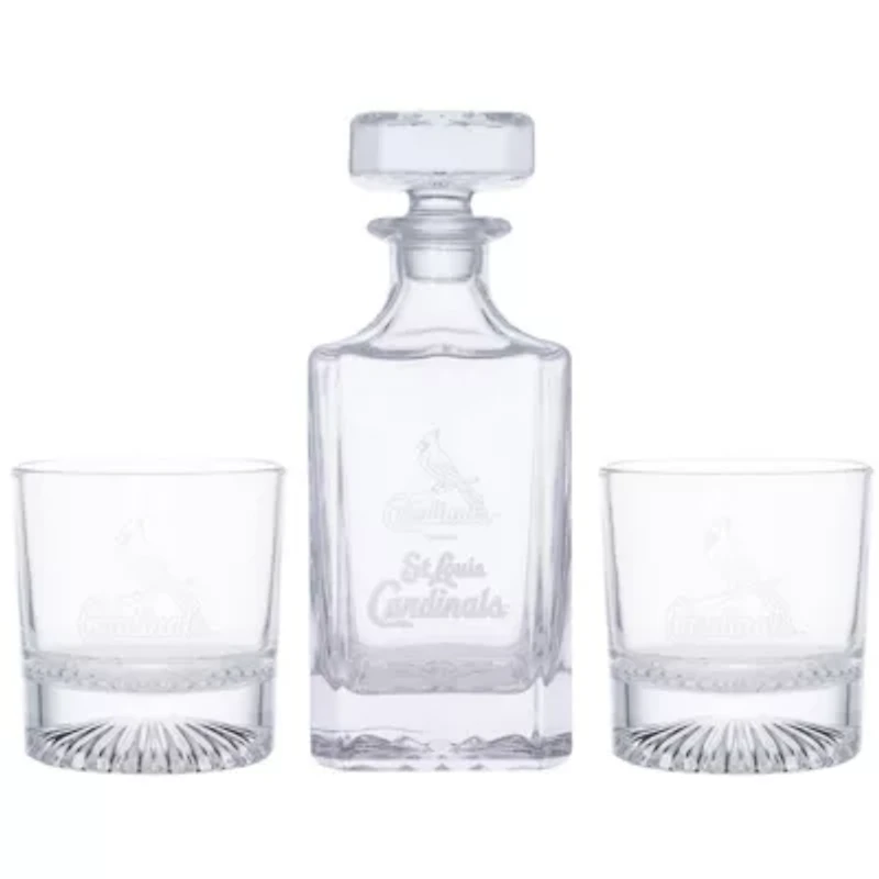 MLB St. Louis Cardinals Three-Piece Decanter & Rocks Glasses Set