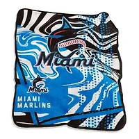 MLB Miami Marlins 50" x 60" Swirl Raschel Throw Blanket