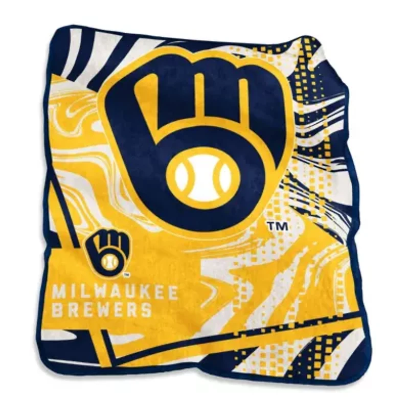 MLB Milwaukee Brewers 50" x 60" Swirl Raschel Throw Blanket