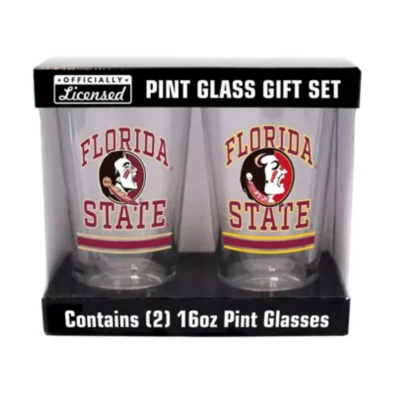 NCAA Florida State Seminoles 16oz. Pint Glass Two Pack