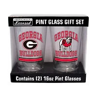 NCAA Georgia Bulldogs 16oz. Pint Glass Two Pack
