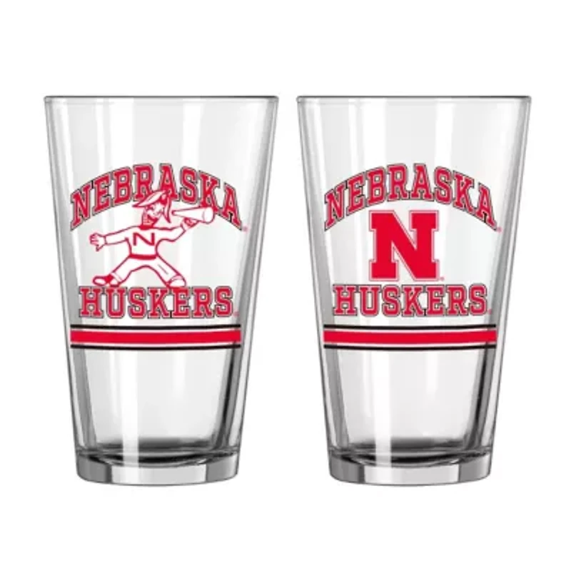 NCAA Nebraska Huskers 16oz. Pint Glass Two Pack
