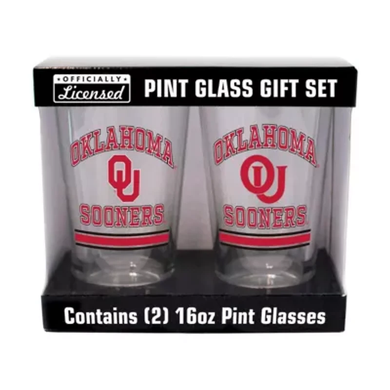 NCAA Oklahoma Sooners 16oz. Pint Glass Two Pack