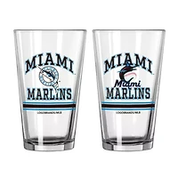 MLB Miami Marlins 16oz. Pint Glass Two Pack