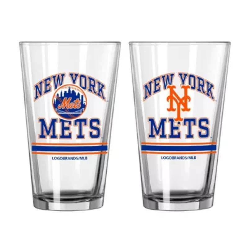 MLB New York Mets 16oz. Pint Glass Two Pack