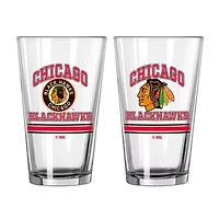NHL Chicago Blackhawks 16oz. Pint Glass Two Pack