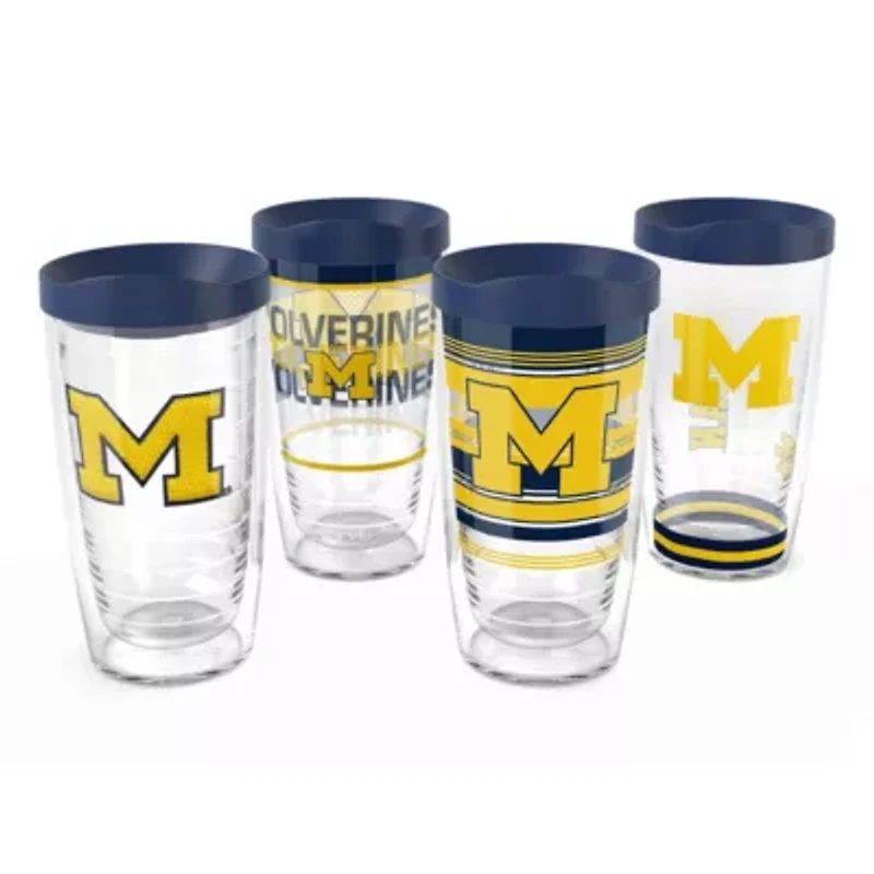 NCAA Michigan Wolverines Four-Pack 16oz. Classic Tumbler Set