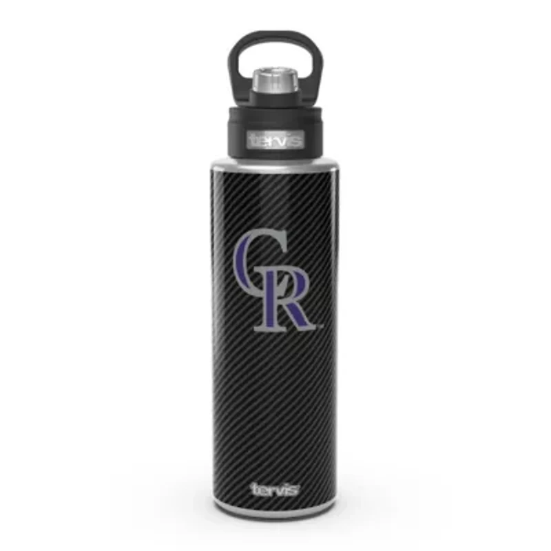 MLB Colorado Rockies 40oz. Carbon Fiber Wide Mouth Water Bottle