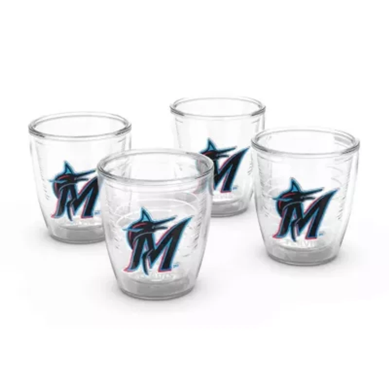 MLB Miami Marlins Four-Pack 12oz. Emblem Tumbler Set