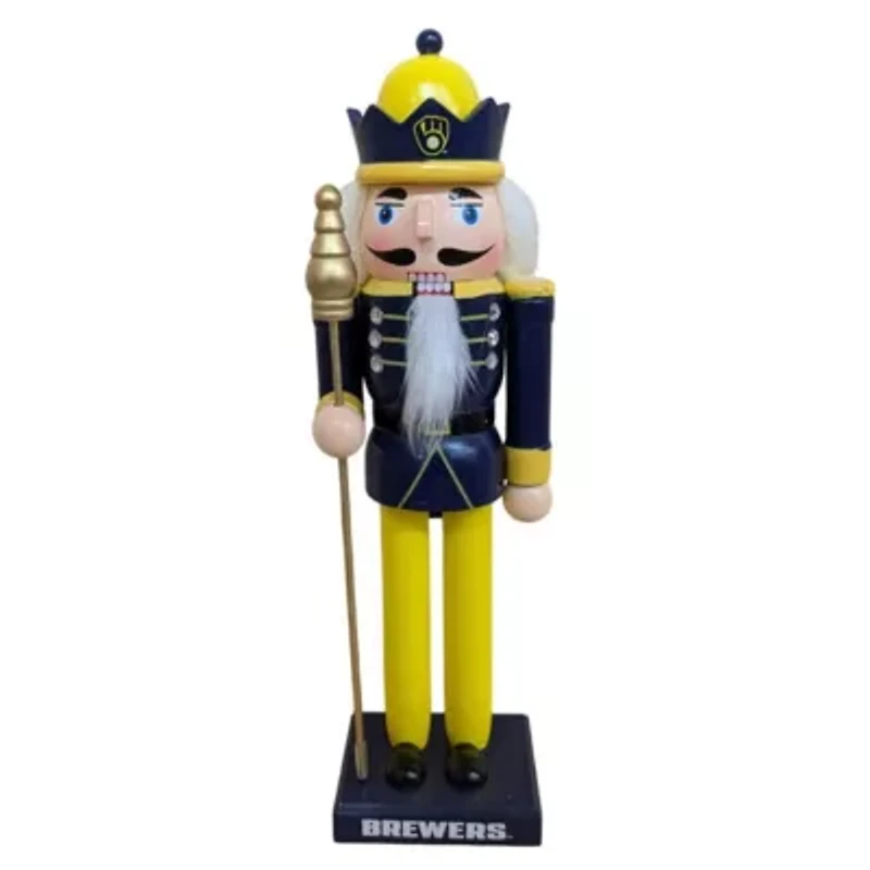 MLB Milwaukee Brewers 12" Wooden Nutcracker Statue