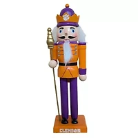 NCAA Clemson Tigers 12" Wooden Nutcracker Statue