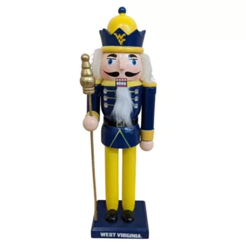 NCAA West Virginia Mountaineers 12" Wooden Nutcracker Statue