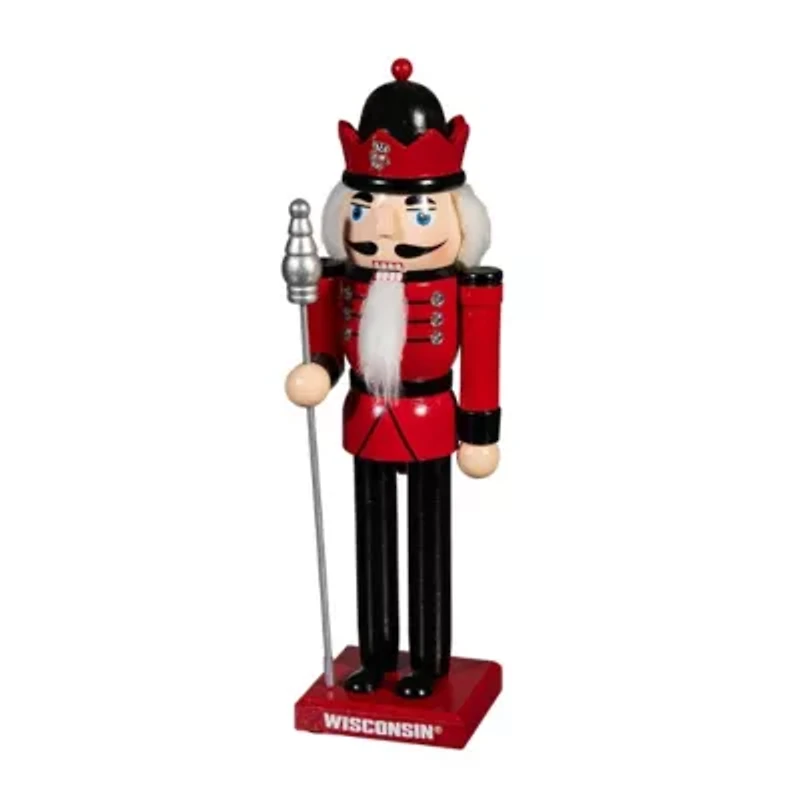 NCAA Wisconsin Badgers 12" Wooden Nutcracker Statue