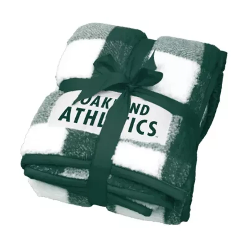 MLB Oakland Athletics 50'' x 60'' Buffalo Check Frosty Fleece Blanket