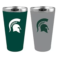 NCAA Michigan State Spartans Team Color 2-Pack 16oz. Pint Glass Set