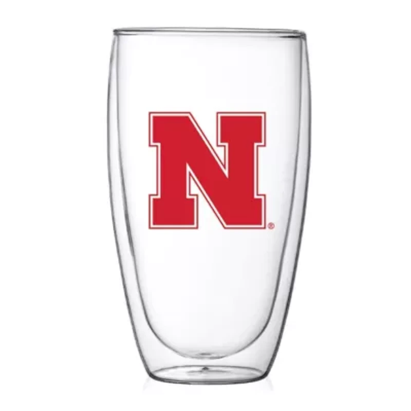 NCAA Nebraska Huskers 15oz. Double Wall Thermo Glass