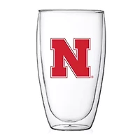 NCAA Nebraska Huskers 15oz. Double Wall Thermo Glass