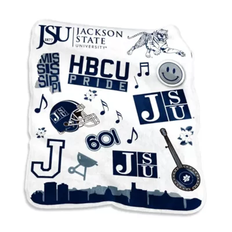 NCAA Jackson State Tigers 50'' x 60'' Native Raschel Plush Throw Blanket