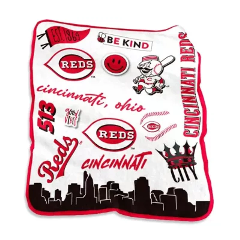 MLB Cincinnati Reds 50'' x 60'' Native Raschel Plush Throw Blanket