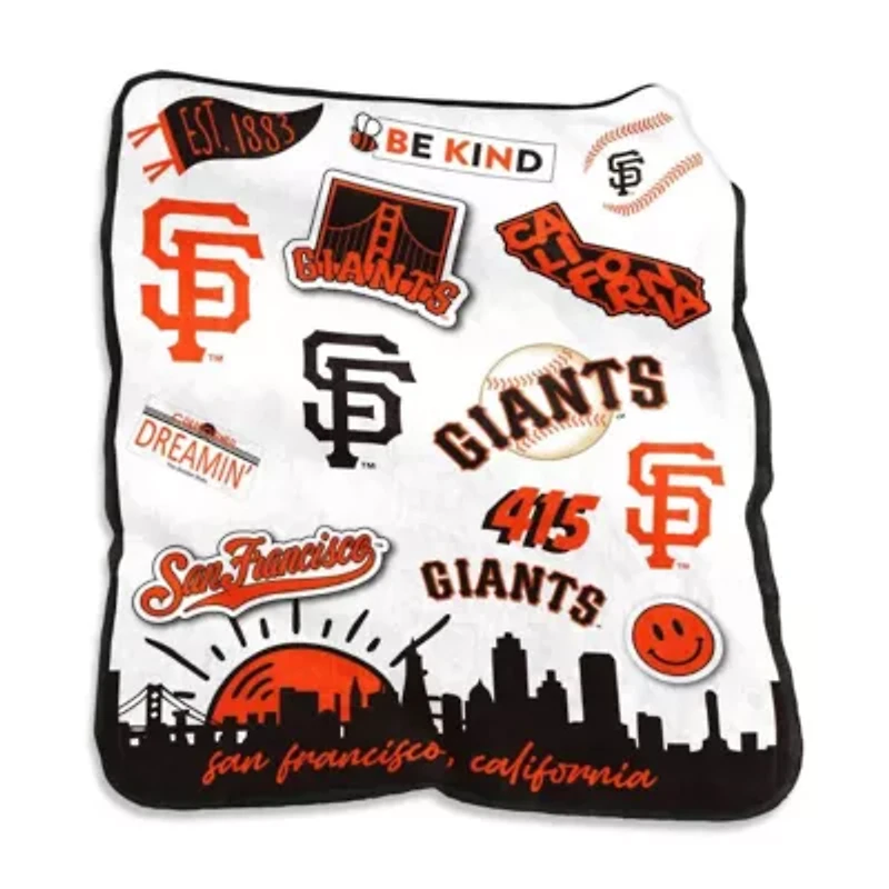 MLB San Francisco Giants 50'' x 60'' Native Raschel Plush Throw Blanket