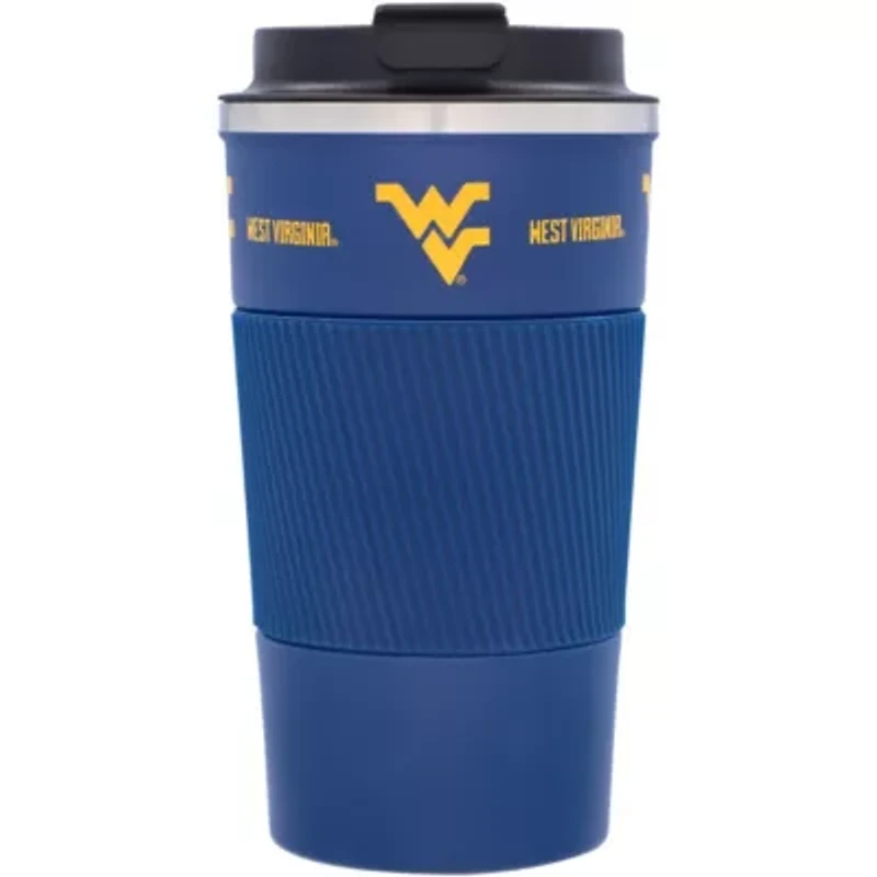 NCAA West Virginia Mountaineers 18oz Coffee Tumbler with Silicone Grip