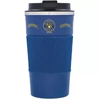 MLB Milwaukee Brewers 18oz Coffee Tumbler with Silicone Grip