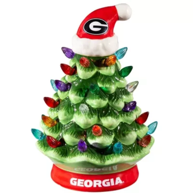 NCAA Georgia Bulldogs 8" Light Up Ceramic LED Christmas Tree