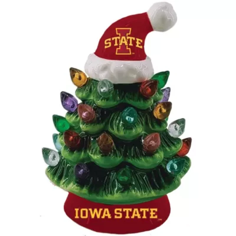 NCAA Iowa State Cyclones 8" Light Up Ceramic LED Christmas Tree