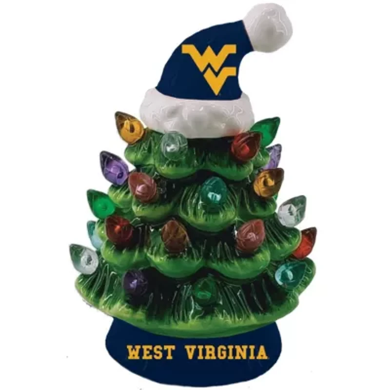 NCAA West Virginia Mountaineers 8" Light Up Ceramic LED Christmas Tree