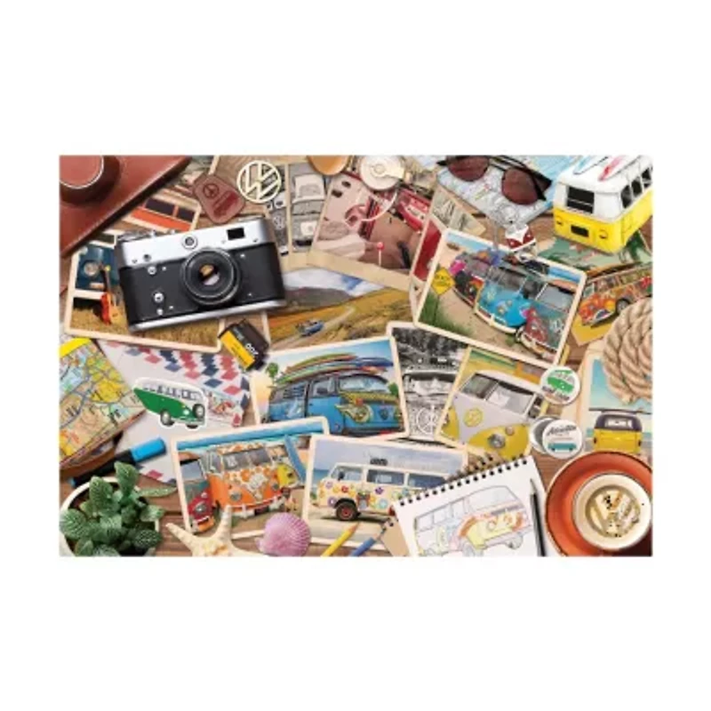 VW Road Trips Collectible Bus-Shaped Tin Puzzle: 550 Pcs