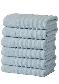 100% Cotton Ribbed 6 Pack Hand Towel