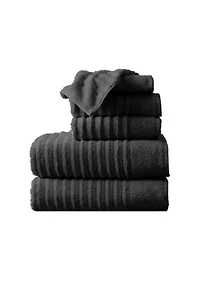 100% Cotton Ribbed 6-Piece Towel Set