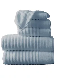 100% Cotton Ribbed 6-Piece Towel Set