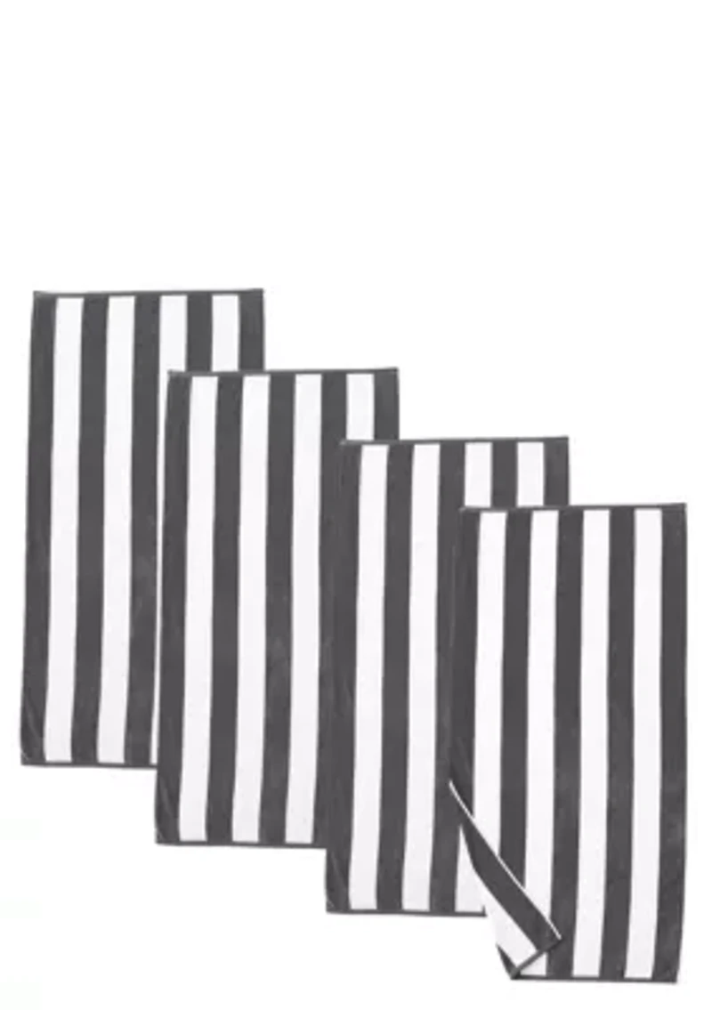 Cotton Cabana Beach Towels, 4 Pack