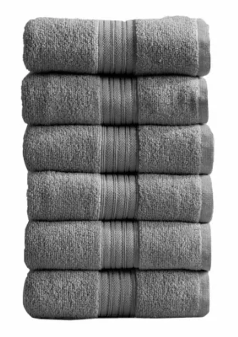 100% Cotton Terry 6 Pack Hand Towels