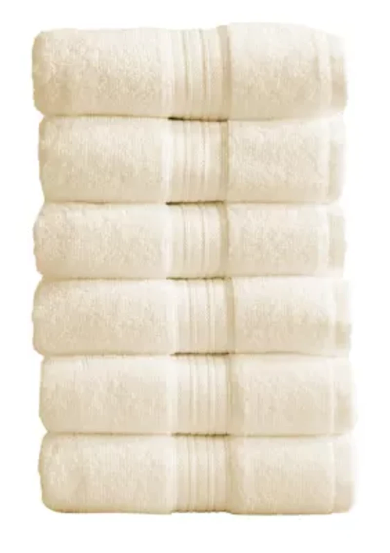 100% Cotton Terry 6 Pack Hand Towels