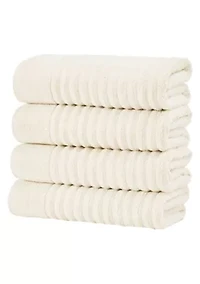 100% Cotton Ribbed 4 Pack Bath Towel