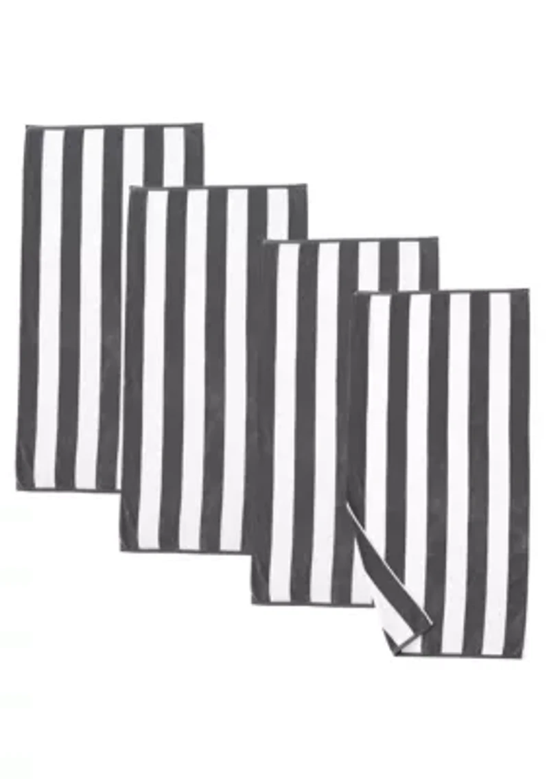 Cotton Cabana Oversized Beach Towels, 4 Pack