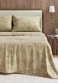 Turkish Cotton Double-Brushed Lodge Printed Flannel Bed Sheet Set