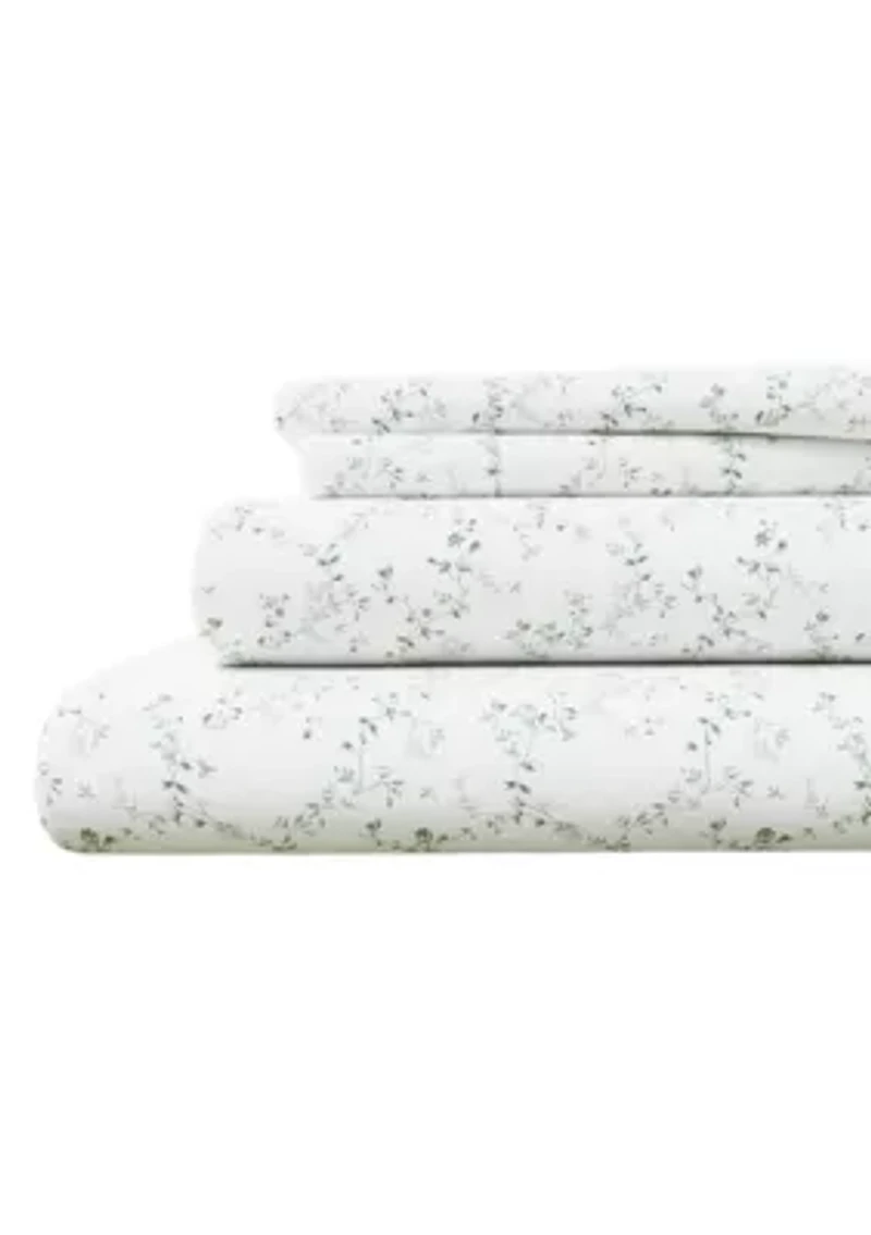 Turkish Cotton Double-Brushed Winter Floral Flannel Bed Sheet Set