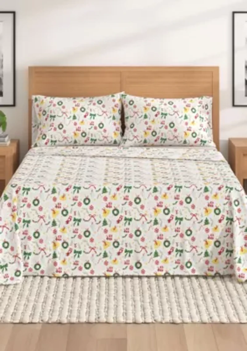 Turkish Cotton Christmas Flannel Bed Sheet Set