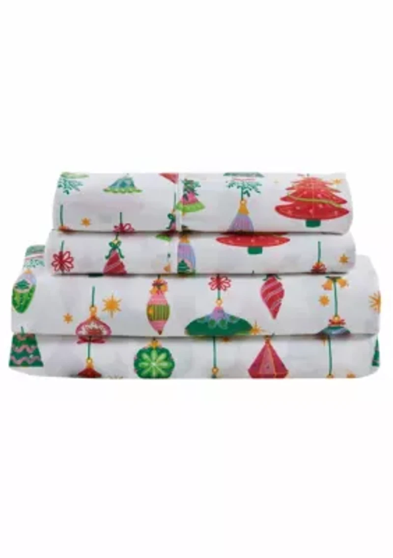 Holiday-Theme Brushed Microfiber Sheet Set