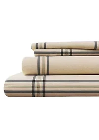 Turkish Cotton Double-Brushed Plaid Flannel Bed Sheet Set