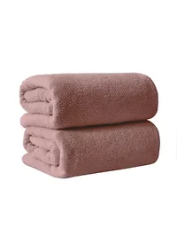 100% Cotton Textured 2-Piece Oversized Bath Sheet Set, 35” x 68”