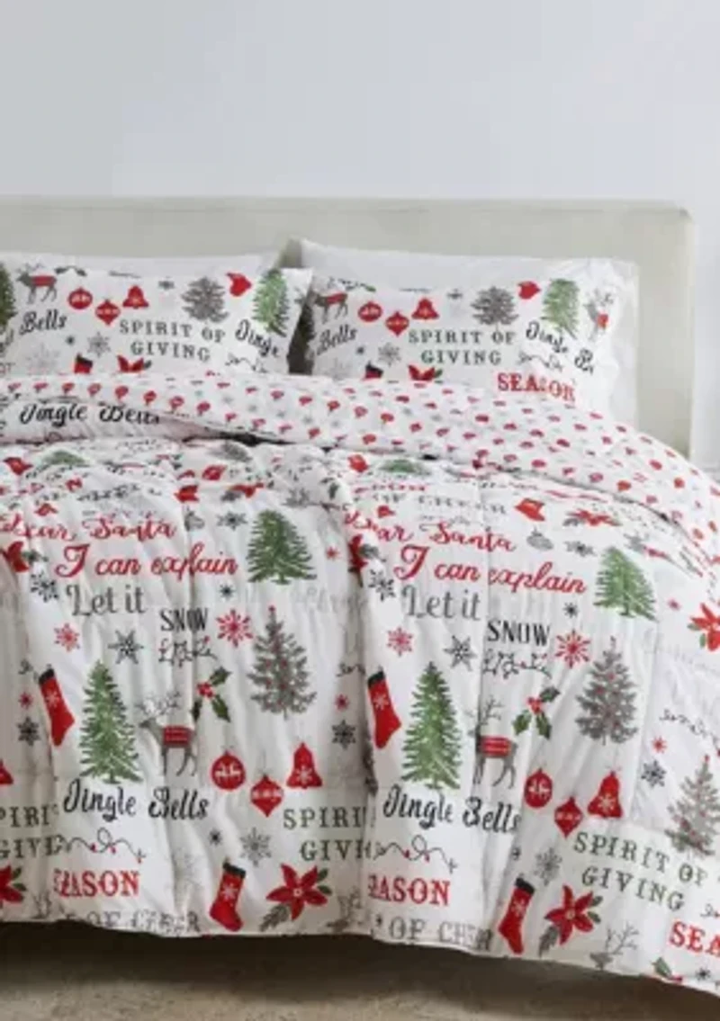 Holiday Down Alternative Comforter Set with Shams