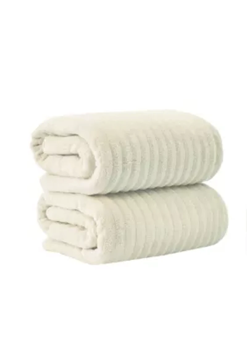 100% Cotton 2-Piece Oversized Bath Sheet Set, 35” x 68”