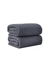 100% Cotton Diamond Waffle 2-Piece Oversized Bath Sheet Set, 35” x 68”