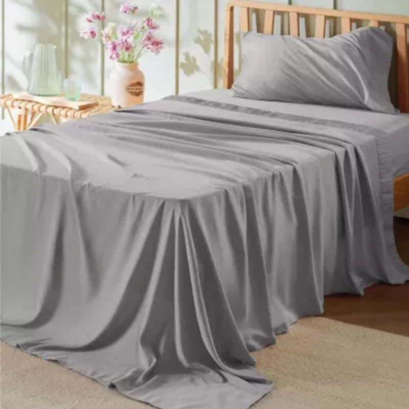 Hotel Luxury Embellished Hem Sheet Set